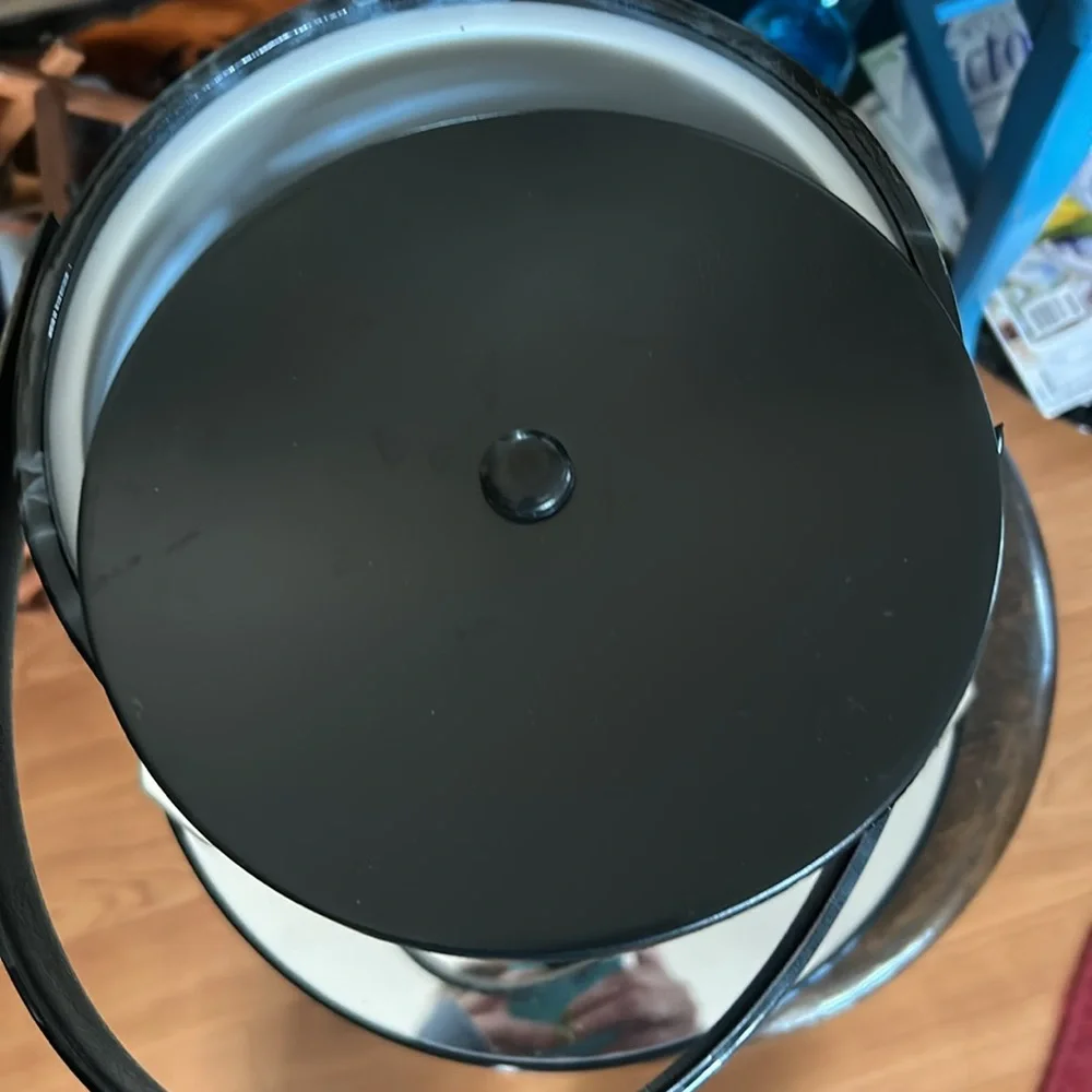 Vintage Black MARBLE ICE BUCKET